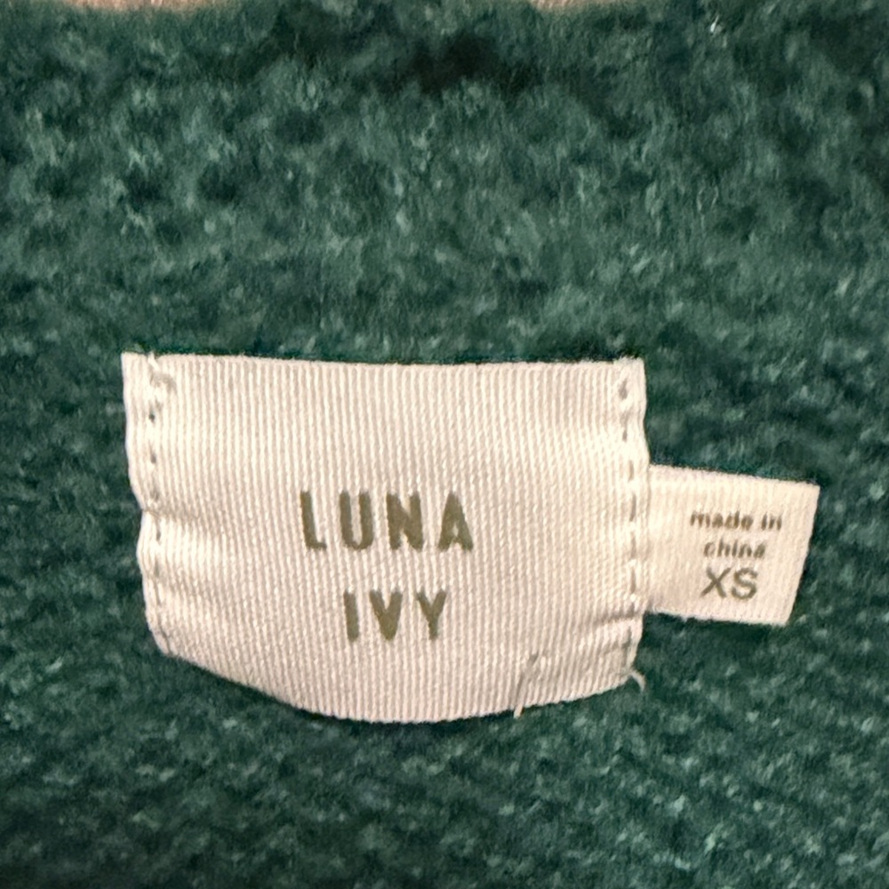 Green Croissant Patterned Sweater this sweater is so cozy , !! - Picture 2 of 3